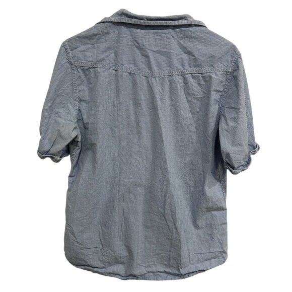 Paperdenim & Cloth Blue Gingham Short Sleeve Western Button Down Shirt Medium - Picture 2 of 9